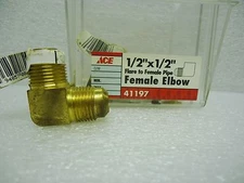 (NEW) 1/2" x 1/2" Flare to Female Pipe Elbow 41197 Lot of 6 pc 