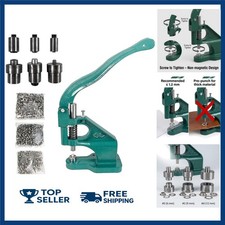 Heavy Duty Hand Press Eyelet Grommet Machine Punch Tool Kit   3 Size Dies  1...