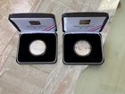 2 FLAWLESS WELLS FARGO  1 Troy oz. .999 SILVER COIN Bullion WITH BOX.