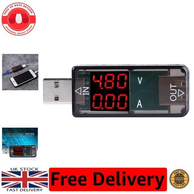 USB Tester Messgerät mit LCD-Anzeige - genauer Spannungs- und Stromleser (schwarz)