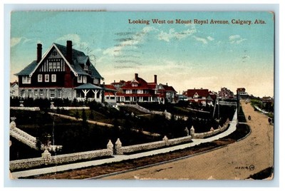 1915 Looking West on Mount Royal Avenue Calgary Alberta Canada Postcard