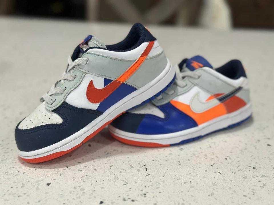 Nike Dunk Low SE "Upside Down" infantil 10C laranja azul branco - Imagem 2 de 4
