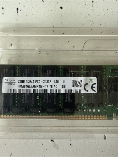 SK Hynix 32GB 4DRx4 PC4-2133P-LD DDR4 ECC LRDIMM Server memory HMA84GL7AMR4N-TF - Picture 2 of 3