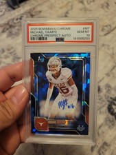 2025 Bowman University Football Sapphire Michael Taaffe Auto Psa 10