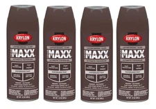NEW 4 Pack - Krylon Cover Maxx Leather Brown K09128000 Spray Paint, 12 Ounce