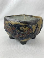 Handmade Unique Art Colorful Decorative Wax Footed Candle Primitive Rustic