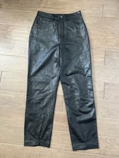 Vintage SEA DREAM LEATHER Black Pants SOFT Women  s 8 High Rise Straight Leg