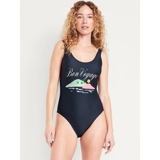 NWT Old Navy Women's Bon Voyage Black One-Piece Swimsuit Women's Swim Size Small