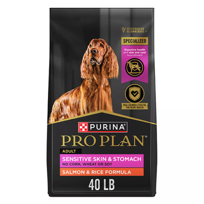 Purina Pro Plan Sensitive Skin & Stomach Adult Dog Food Salmon & Rice 40 lb