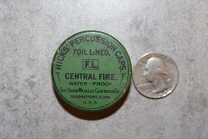 Antique HICK'S F-L CENTER FIRE PERCUSSION CAPS (EMPTY TIN) #6