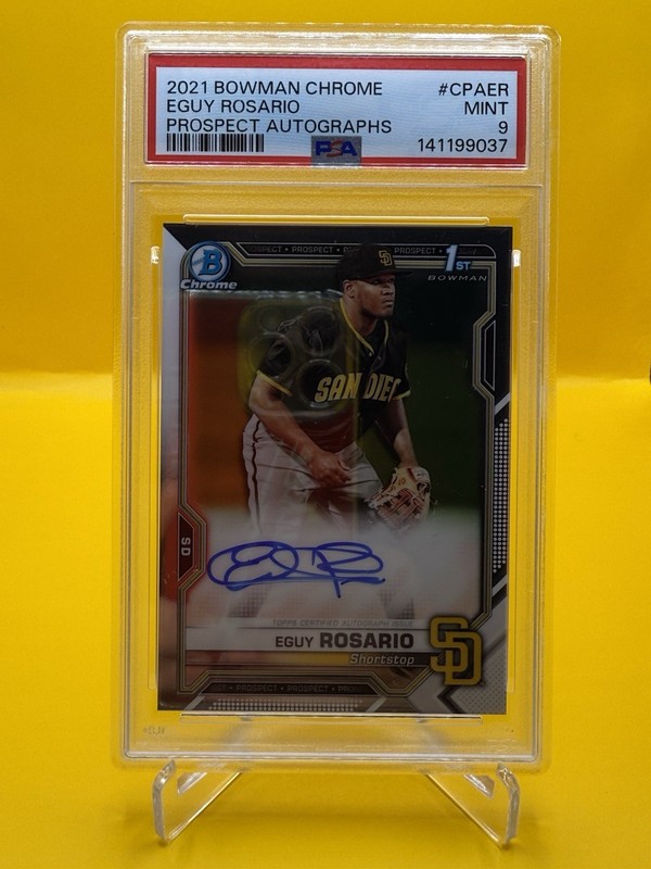 2021 Bowman Chrome - Prospect Autographs Eguy Rosario #CPA-ER (AU, RC) PSA 9