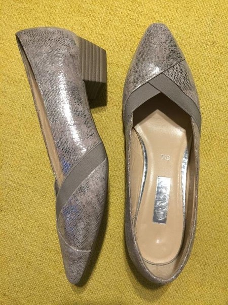 Women Gabor Heels Silver Suede 38