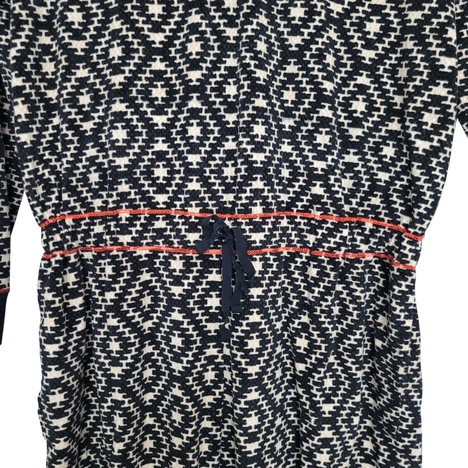 Kenzie Fleece Hoodie One Piece Pajamas Womens Size L Geometric Comfy - Image 4 of 4