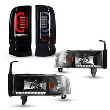 Headlights and Tail Lights Assembly for 1994-2001 Dodge Ram 1500/1994-2002 Dodge