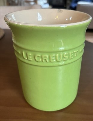 Le Creuset Retired Green Kiwi Utensil Caddy Pot Solid Ceramic