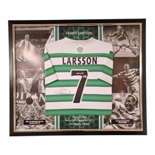 Henrik Larsson Signed Shirt FRAMED ACG Authentication PROOF Celtic 03/04 Display
