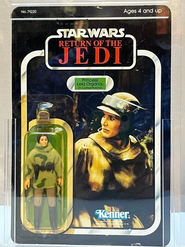 STAR WARS - PRINCESS LEIA - COMBAT PONCHO ENDOR - MOC ROTJ UNPUNCHED  WITH CASE.