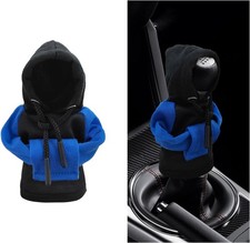 Car Gear Shift Cover, Fashionable Hoodie Car Shift Knobs, Novelty Blue  Black