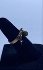 Leonore Doskow Vintage 14K Yellow Gold Green Cabochon Charm Ring Size 2.5 — photo 3