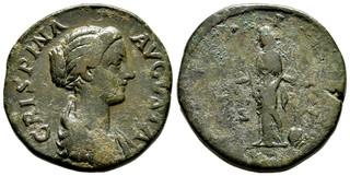 FITZ Roman Crispina Commodus Sestertius Rome Laetitia RIC669 31mm23.48g AWE1088