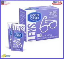 Nice 'n Clean SmudgeGuard Lens Cleaning Wipes (100 Total Wipes) | Pre-Moistened