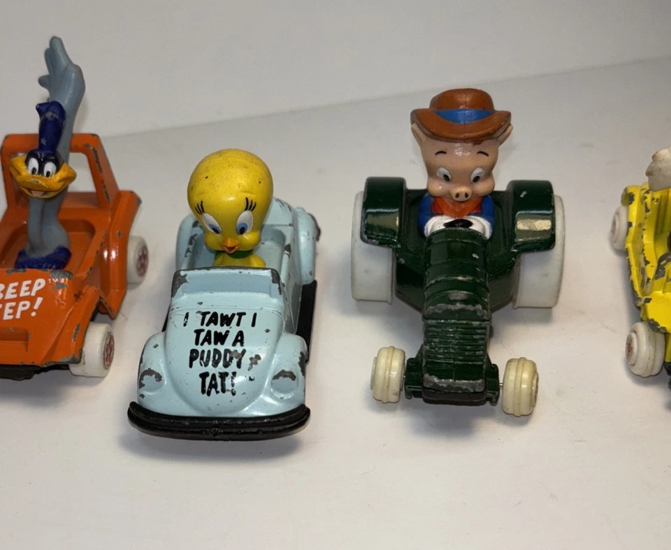 1988 Looney Tunes Ertl Литой Лот товаров Daffy Tweety Порки Свинья Сильвестр Кошка Автомобили - Изображение 4 из 4
