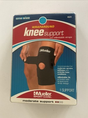Adjustable Knee Support, Open Patella, Black, OSFM 4531