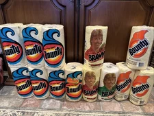 VTG 1985-1987 Paper Towels Lot - Bounty, Brawny, Chevrolet Promo - 13 Rolls NOS