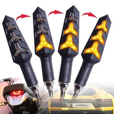 2-Pack Motorcycle Indicators Flowing Turn Signal Lights Y Shape LED Bulbs For...
