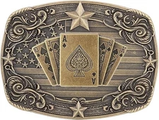 Western Belt Buckle, Vintage Cowboy Cowgirl, Longhorn Bull, Goat, Poker, Horse