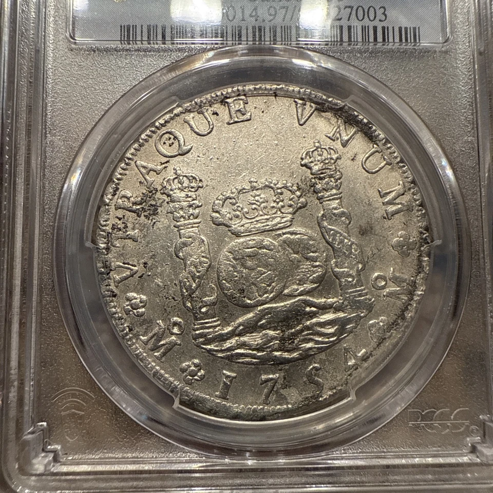1754 MO MF México 8 Reales NGC Mismas Coronas Pilar Dólar Fernando VI con 2025 Foto 3 de 4