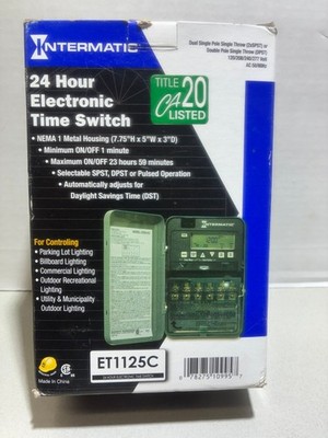 1 INTERMATIC ET1125C COMMERCIAL 24 HOUR TIMER  FOR USE WITH 120 208 240 277 VOLT