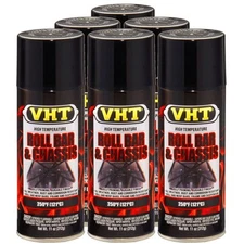 VHT Paint VHTSP670 (6-PACK); Roll Bar & Chassis 11oz Aerosol Bloss Black 250°F