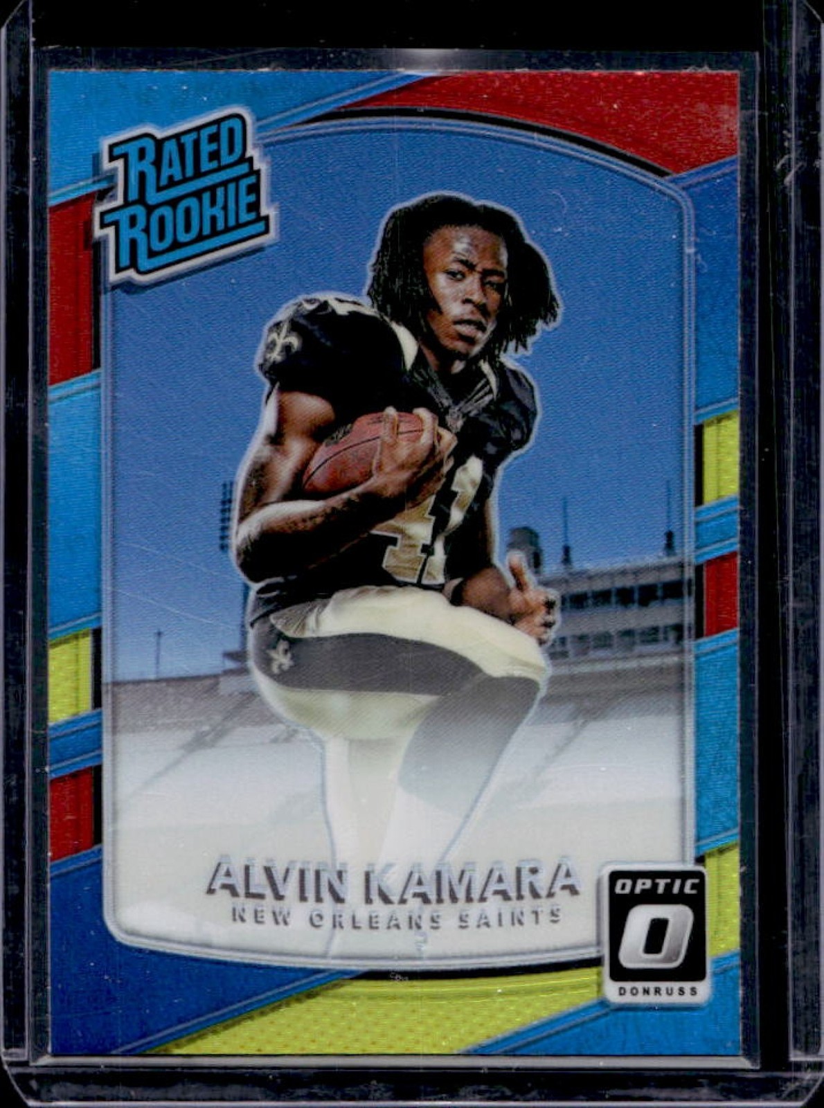 2017 Panini Donruss Optic Alvin Kamara Red and Yellow RC Rated Rookie #199