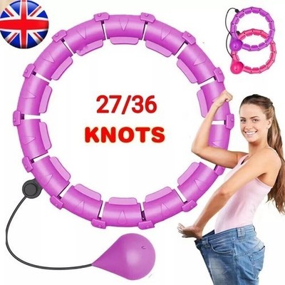 24/28/36 Knoten gewichtet Erwachsene Smart Hula Hoop dünne Taille Fitness Gewichtsverlust UK
