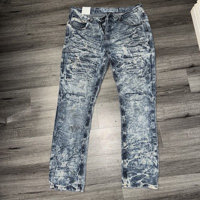 ENCRYPTED Mens Stylish Faded Distressed Stone-washed Jeans!  36X32