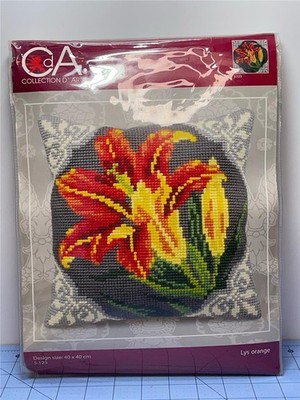 COLLECTION D' ART Cross Stitch Cushion/Pillow Kit 40 x 40 cm - LYS ORANGE #5.123