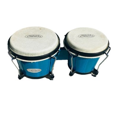 Toca Synergy Blue Bongos Pair Rawhide Heads Latin Percussion Hand Drums