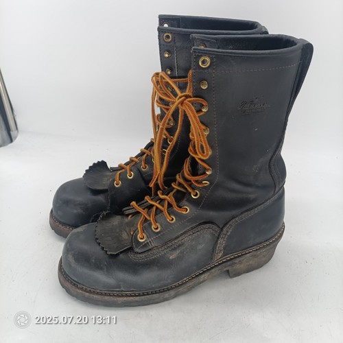 Thorogood Black Leather Boots Linemans Safety Toe Work 804-6370 Size 9, s3 - Picture 2 of 11