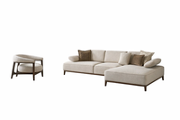 Wohnzimmer Set Modern Weiß Ecksofa L-Form Sessel Designer-Set Stoff