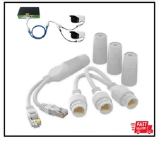 Ethernet Splitter Waterproof PoE Combiner Splitter Adapter Run 2 IP Cameras...