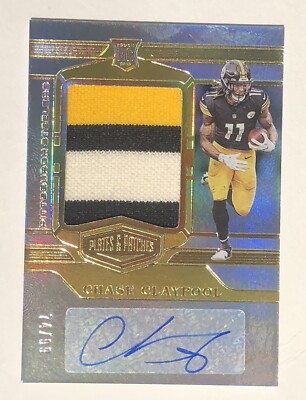 CHASE CLAYPOOL AUTO RC 2020 Panini Plates Patch’s JUMBO Jersey RPA STEELERS 