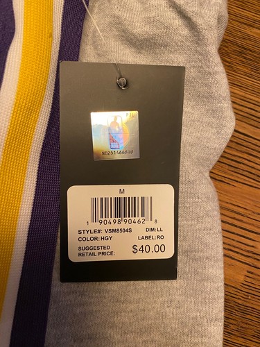 NWT ($40) LOS ANGELES LAKERS GRAY BASKETBALL SHORTS MENS MEDIUM LEBRON KOBE #326 - Picture 7 of 10