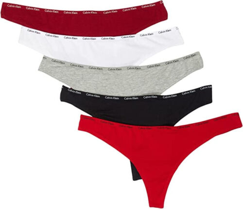 Calvin Klein Underwear Women's Signature Cotton Thong Pack, 5 pack ,Medium - Picture 1 of 2