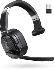 Bluetooth Headset for Trucker, AI Noise Canceling 70h Wireless Headphones Head..