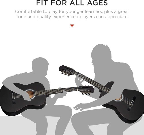 38In Beginner All Wood Acoustic Guitar Starter Kit W/Gig Bag, 6 Picks, ETC. - Picture 5 of 21