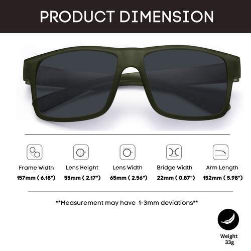 Privel XXL Size Extra Large Square Polarized Sunglasses for Big Wide Heads 157MM - Picture 44 of 71