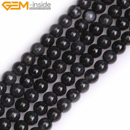 6mm 8mm 10mm 12mm Natural Gemstone Black Jade Round Chakras Loose Beads 15" - Picture 10 of 24