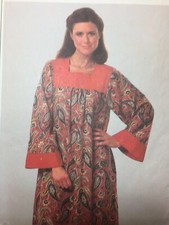 Vintage 1970s MAXI Caftan Dress Pattern Simplicity Extra-Sure 8752 Sz 14-18