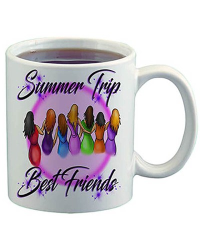 Airbrush Painted Stick Figure Girls Hoodie Shirt Hat Backpack Tag Mug Coaster - Picture 5 of 12